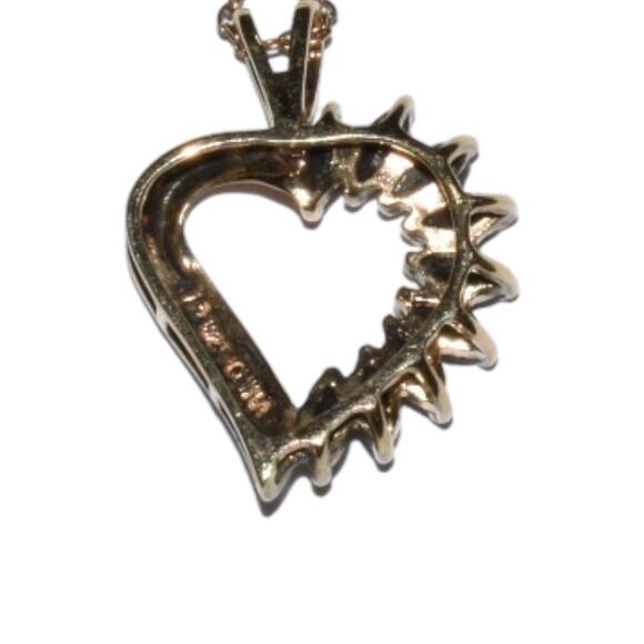 Black Sapphire Diamond Heart Pendant Necklace 18in Chain GP 925 Sterling Silver - Picture 5 of 6